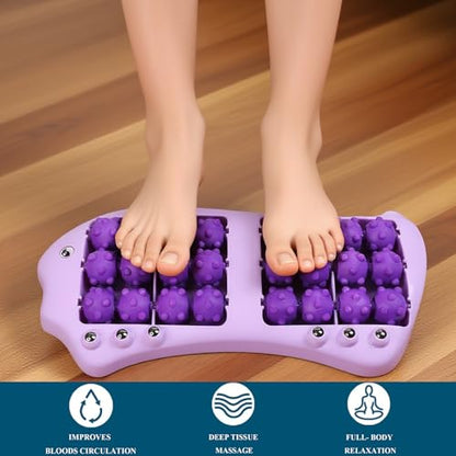 Foot Roller Massager for Plantar Fasciitis Relief, Large Size Roller Foot Massage Shiatsu Acupuncture Massage, Reflexology Tool,Heel, Arch, Muscle Aches, Foot Pain, Stress Relief - Relaxation Gift - color: Purple