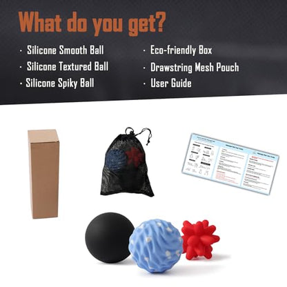 Silicone Massage Lacrosse Balls for Myofascial Release | Massage Deep Tissue for Trigger Point Therapy, Relieve Plantar Fasciitis, Muscle Soreness - style: Silicone Full-body Recovery Set