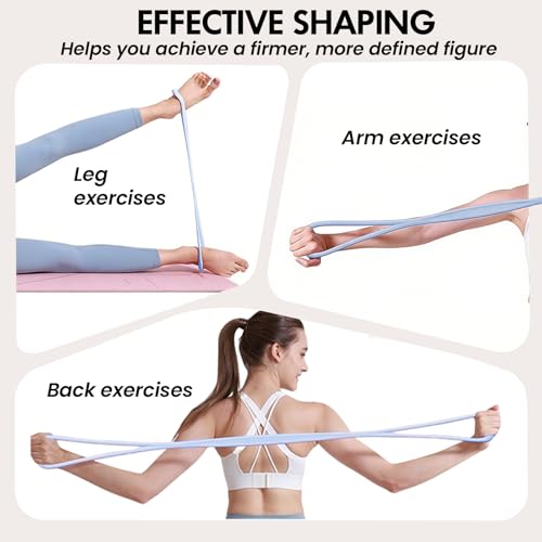 Figure 8 Resistance Band, Figure 8 Resistance Bands for Women Men,Resistance Band Figure for Working Out, Non-Slip Handles, Home Gym, Yoga & Physical Therapy - color: 15lb Purple + 25lb Blue