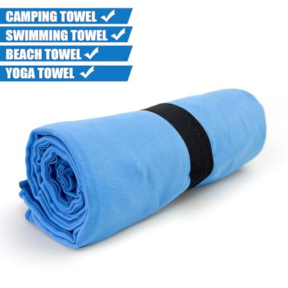 Camping Towel L Size Fast Drying Microfiber Lightweight for Men Women Travel Body Beach Hiking Swimming Yoga Mat Sweat Towels(Blue, 1 Pack L) - color: Blue, size: 1 Pack L