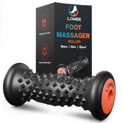 Foot Roller Massager for Plantar Fasciitis, Foot Arch and Heel Pain Relief | Deep Tissue Muscle Massage, Feet Ergonomic & Rounded Top Design - color: Black