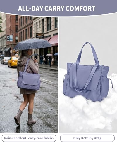 sportsnew Yoga Mat Bag Waterproof Tote Gym Bag Mat Carrier W/Wet Pocket | hook-and-loop mat holder 5s quick access, 40oz handled bottle pocket, wet bag, lightweight waterproof, drawstring pockets,19L - color: Blue-Gray