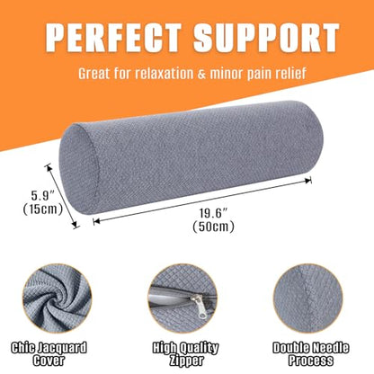 2 Pack Round Massage Table Bolster Pillow Pad, Bolster Pillow, Round Pillows, Suitable for Earthlite Massage Table (Grey, 5.9''x19.6'') - color: Grey, size: 5.9''x19.6''