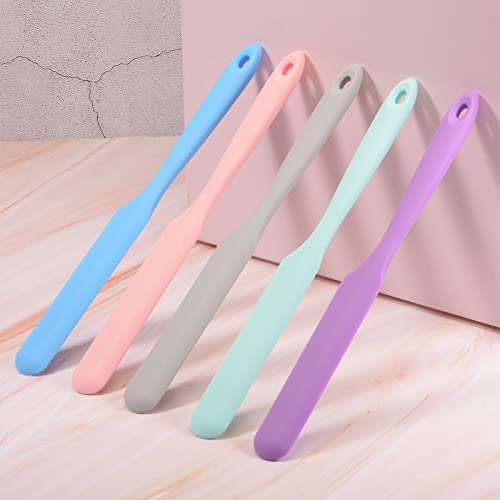 HARFINGTON 2Pcs Silicone Spatula Scraper 9.45" Reusable Non-Stick Flexible Spatulas for Epoxy Resin Liquid Paint Arts DIY Crafts, Light Blue - color: Light Blue