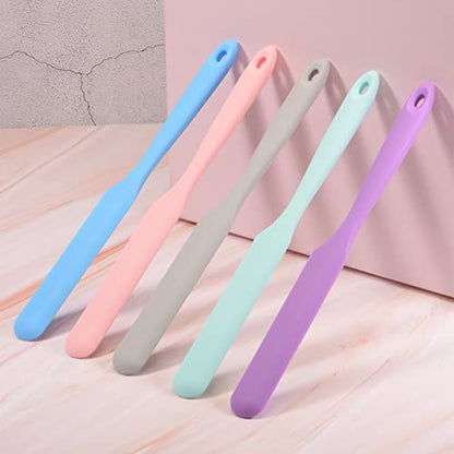 HARFINGTON 2Pcs Silicone Spatula Scraper 9.45" Reusable Non-Stick Flexible Spatulas for Epoxy Resin Liquid Paint Arts DIY Crafts, Light Blue - color: Light Blue