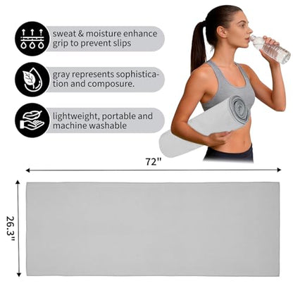 PrecisionAuto Non-Slip Microfiber Yoga Mat Towel - color: Gray