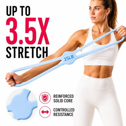 Silicone Figure 8 Resistance Bands for Women, 15 & 25 LB Set