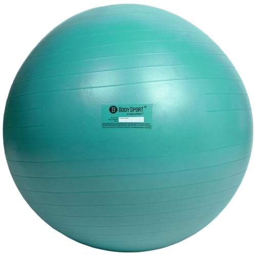 Body Sport Exercise Ball with Pump for Home, Gym, Balance, Stability, Pilates, Core Strength, Stretching, Yoga, Fitness Facilities, Desk Chairs - color: Teal (85 cm)