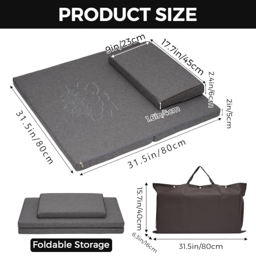 31.5in×31.5in Foldable Meditation Cushion Mat with Removable Cover