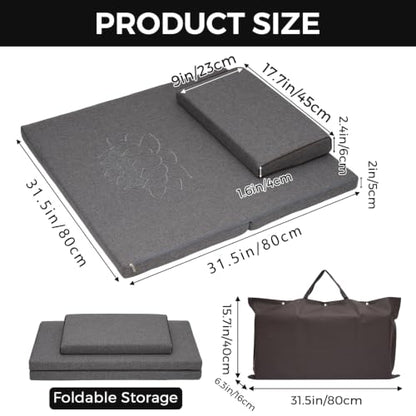 31.5in×31.5in Foldable Meditation Cushion Mat with Removable Cover