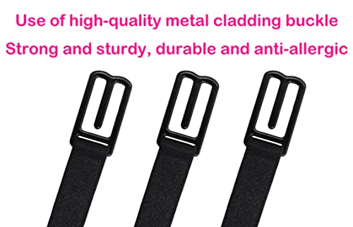 Women's Non-slip Adjustable Elastic Bra Strap Clips Holder-3 Packs - color: Black