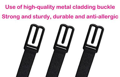 Women's Non-slip Adjustable Elastic Bra Strap Clips Holder-3 Packs - color: Black