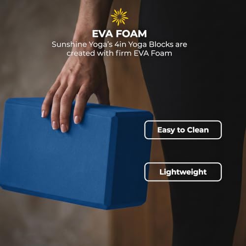 Bulk 4in Foam Yoga Blocks, 6 Pack - color: Blue