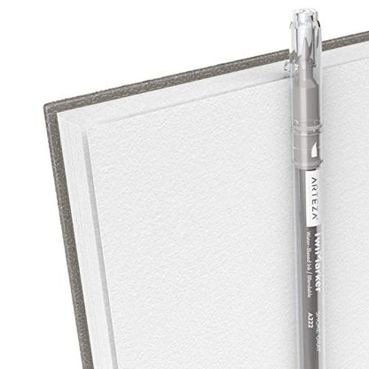 Arteza Sketch Book, 9x12-inch Gray Drawing Pad, 100 Sheets, 68 lb 100 GSM, Hardcover Drawing Book, Spiral-Bound Sketch Pad for Pencils, Charcoal, Pens, Crayons and Other Dry Media