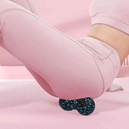 yueton 1 Pack Blue Peanut Massage Ball Deep Tissue Muscle Massage Myofascial Release Acupoint Massage Back Leg Massage Roller Mobility Ball for Physical Yoga Therapy