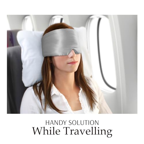 Zenssia 100% Mulberry Silk Sleep Mask Eye Mask for Men & Women, Silvergrey - color: Silvergrey