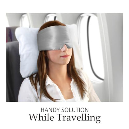 Zenssia 100% Mulberry Silk Sleep Mask Eye Mask for Men & Women, Silvergrey - color: Silvergrey