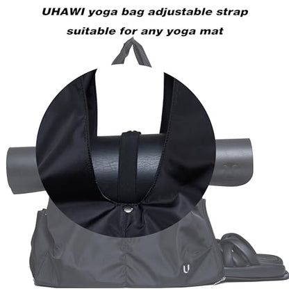Yoga Bag for Women, Gym Tote Bag with Shoe Compartment & Wet Dry Pocket, Water Resistant Yoga Mat Bag with Adjustable Strap