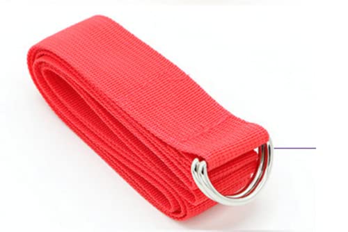MUNE Stretching Yoga Strap,Stretch Band for Yoga Pilates Exercise 6 Ft,Durable Yoga Belt with Safe Adjustable D Ring Buckle for Daily Stretching, Physical Therapy, Restorative Practice,Red Color