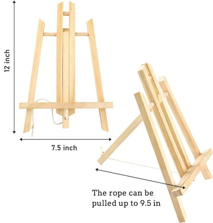 Qatalitic Set of 20 Wooden Easel, 12 Inches Display Easel Stand, H Frame Tabletop Stand for Painting Canvases, Art & Crafts, Business Card Display and Photo Sign Holder
