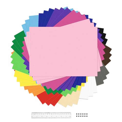 Conchpeople 45 Pack EVA Foam Sheets, 8x12in, 2mm DIY Craft Foam, 15 Colors | Soft EVA Foam, Easy to Cut for Scrapbooking, Party Decor, Handmade Projects, Versatile Craft Supply - color: 45 PACK-2MM-30x20CM