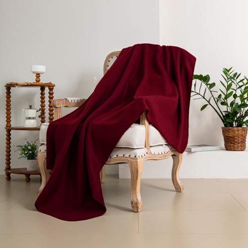 CAI TENG Fleece Throw Blanket 6 Pack Blankets Bulk Soft Lightweight Kid Blanket Cozy Small Blanket 50 x 60 Solid Pet-Friendly Bed Sofa Couch Fleece Fabric Travel Wedding Outdoor Burgundy - color: Burgundy