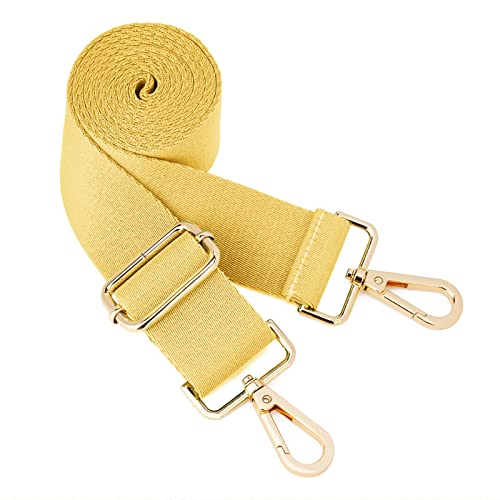 ZOOEASS Wide Shoulder Strap (Solid),Adjustable Replacement Belt Crossbody Canvas Bag Handbag - color: Light Yellow