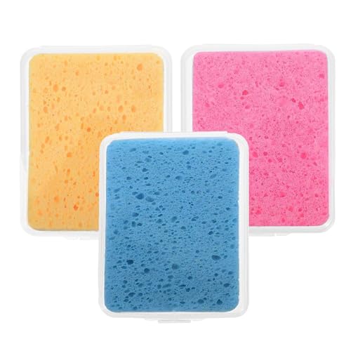 3Pcs Rectangle Artist Watercolor Sponges Art Water Absorbent Sponge Painting Sponge Watercolor Painting Sponge Crafts Sponges for Painting, Crafts, Cleaning, Pottery, Clay, Ceramics, Random Color
