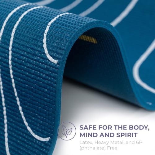 Ascend 6mm Thick Yoga Mat, 72x24in - color: Ocean Tide - Printed