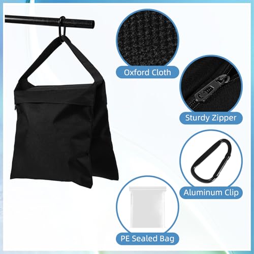 사진 장비용 샌드백 웨이트 백, 사진 샌드 웨이트 백, 배경 스탠드, 야외 캐노피, 사진 삼각대, 팝업 텐트, 우산 베이스용 튼튼한 샌드백 24팩 (블랙) - size: 24개입