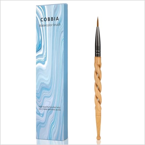 Professional Kolinsky Sable Watercolor Brush, Hand-carved Round Paintbrush with Double Spiral Hollow Wood Handle, Artist Paint Brushes for Watercolor & Acrylic Painting, Art Supplies for Adults - size: Size 2