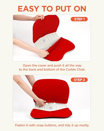 curble Wider Cover, for Wider Chair, Ergonomic Chair Back Support and Lumbar Support (Cover Red) - color: Cover Red