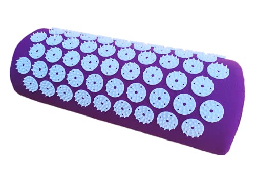 Acupressure Pillow Acupuncture Massager for Massage Neck Back Head Pain Relief, Relieves Muscle Stress Relaxation, Purple - color: Purple