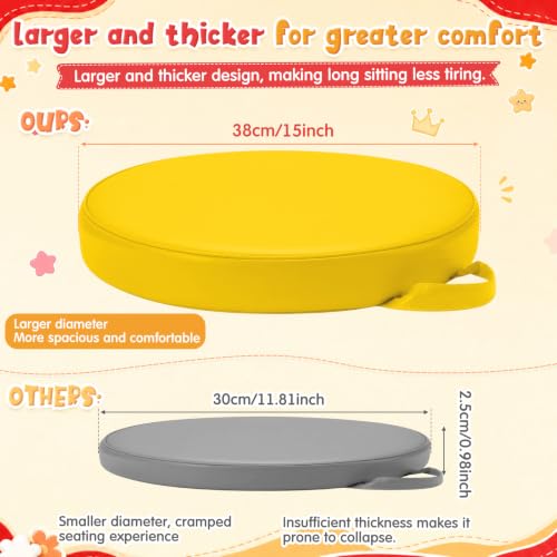 Gerrii 12Pcs Floor Cushions for Classroom,15 in Extra Thick Flexible,Multi - color: Multicolor