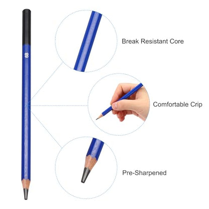 PATIKIL 6B Drawing Pencils for Sketching, 6PCS Sketch Pencils for Drawing Art Pencils Graphite Wood Pre-sharpened for Drawing Sketching Artists, 6B Pencils - size: 1 Count (Pack of 1), style: 6B