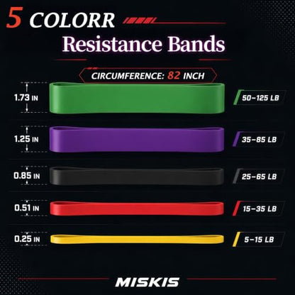 Resistance Bands for Working Out, 5-Level Pull Up Assistance Bands Set