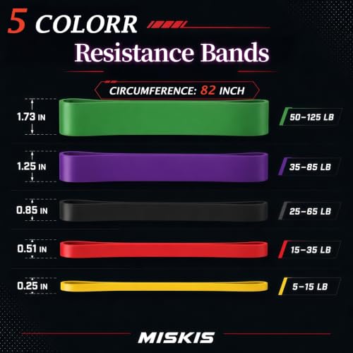 Resistance Bands for Working Out, 5-Level Pull Up Assistance Bands Set