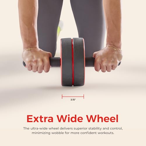 Sunny Health & Fitness Ab Roller Exercise Wheel for Core Training - color: Red