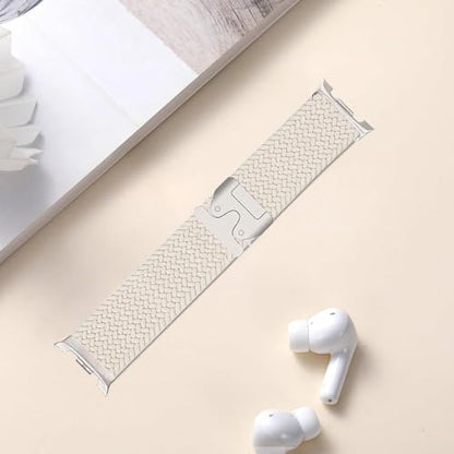 Nylon Braided band Compatible with Samsung Galaxy Watch 8 40mm 44mm, Elastic Band for Galaxy Watch 8 Classic 46mm - color: Starlight