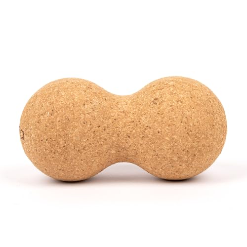 Myga - Cork Peanut Lacrosse Ball Muscle Roller Self Massager for Myofascial Release, Trigger Point Therapy and Deep Tissue Massage - 5.51" x 2.36"