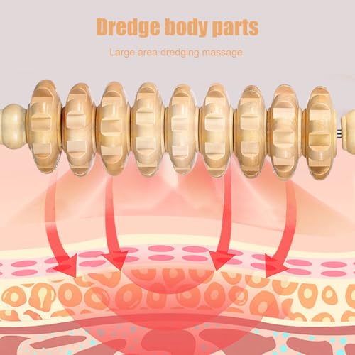 Ciieeo 6 Pcs Wood Therapy Massage Tools Set Wooden Roller Stick Massage Cups Therapy Tools for Body Shaping Office Fatigue Relief Circulation Support