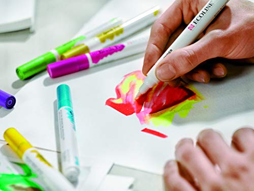 Ecoline Brush Pen Set of 15 Liquid Watercolor Pens – Basic Colors | Blendable Brush Markers for Hand Lettering, Drawing, & Crafts - color: Multicolor, size: 15 Count (Pack of 1)