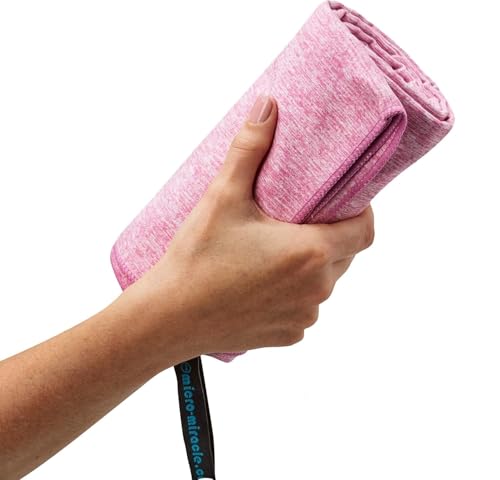 2-Pack Microfiber Towel - XXL Travel Quick Dry and Extra Soft Microfiber Towels, Lightweight and Compact for Gym, Swim Practice, Travel, Backpacking, Camping, RV, Beach, Camping - color: Pink Marle