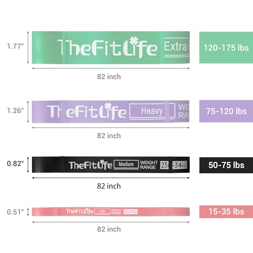 TheFitLife Pull Up Assistance Bands Heavy Duty Resistance Bands for Workout - color: Black