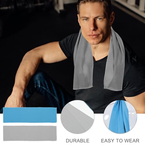 TOYANDONA 2 Pack Cooling Towels for Sports Neck Cooling Towel Quick Dry Sweat Wipe Towels for Running Yoga Tennis Swimming Outdoor Workouts 39.37 X 11.81 X 0.11 in