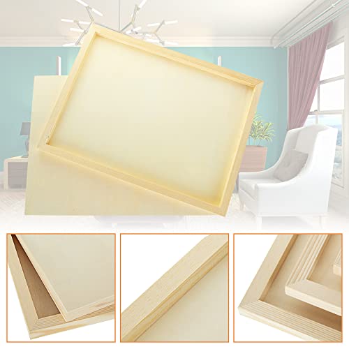 6PCS Wood Panels for Painting, 12 x 16 Inch Craft Wood Canvas Panel Boards Unfinished Wooden Painting Pouring Panel Board for Arts & Crafts, 3/4 Inch Deep - size: 12 x 16 Inch