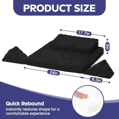 Meditation Cushion, Meditation Mat with Knee Support, Ink Black - color: Ink Black, size: 24X24X2 Inch