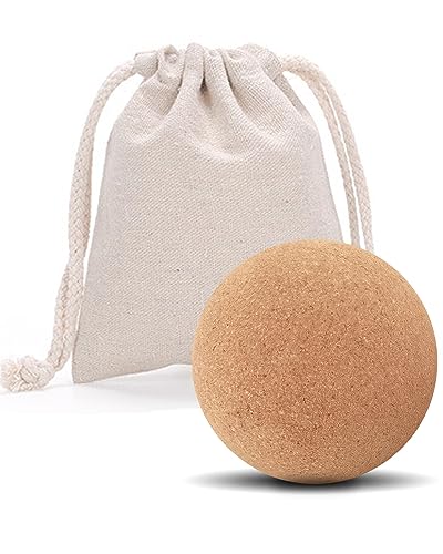 KITWILD Cork Massage Ball, 2 Inch | High Density Fine Particles, Deep Tissue Muscle Massage, Myofascial Release, Yoga Therapy, Lightweight Lacrosse - style: 1 Pack (2'')