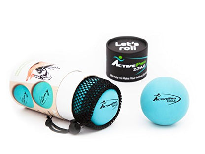 Therapy Massage Ball - Instant Muscle Pain Relief. Proven Effective for Myofascial Release, Deep Tissue Pressure, Yoga & Trigger Point Treatments. Set - 2 Extra Firm Balls W/Mesh Bag. - color: 2 Balls - Size 2.75in - Turquoise