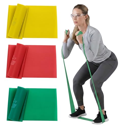 THERABAND Resistance Bands Set, Elastic Bands for Exercise & Physical Therapy, Strength Training for Upper & Lower Body Fitness - size: Beginner Set – 3 Pack, style: Latex